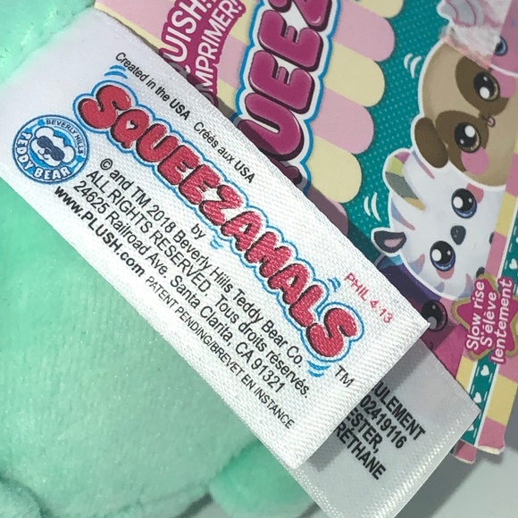 Squeezamals Samantha Sloth Green Plush -NWT - Picture 4 of 12